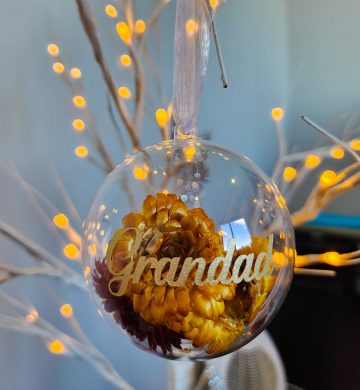 Dried Flowers Personalised Christmas Bauble