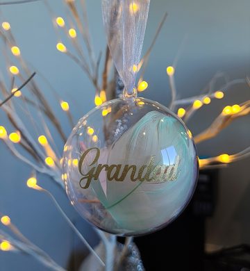 Feather Personalised Christmas Bauble