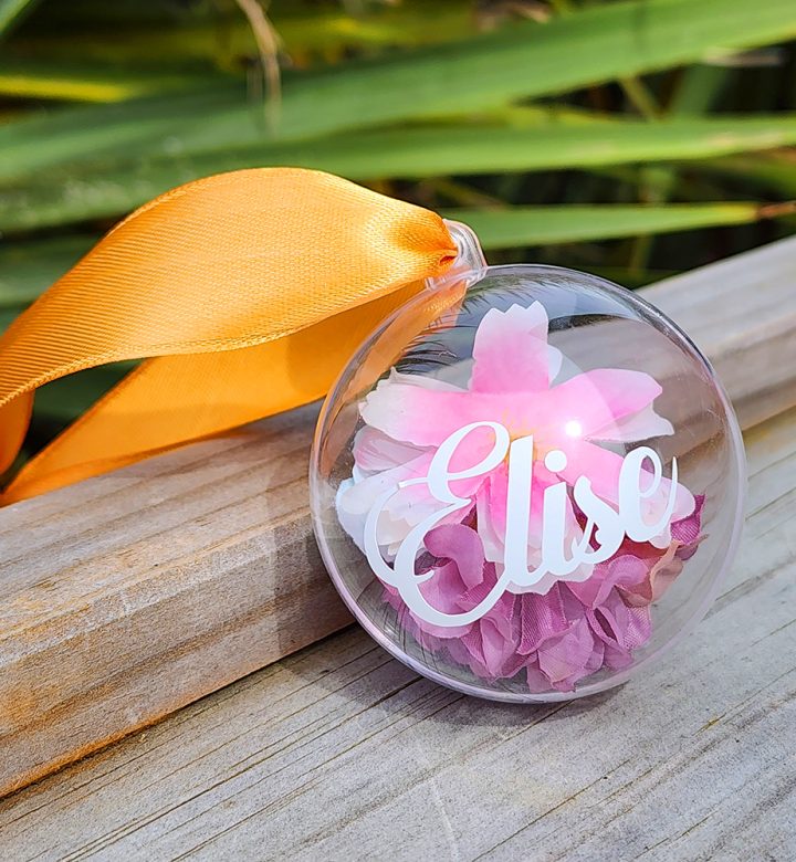 Flowers Personalised Christmas Bauble